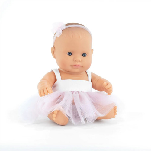 Miniland My Friends & Me Baby Doll, Caucasian Girl, 8-1/4" (Bag) MLE33001
