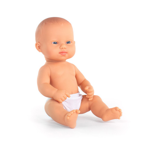 Miniland Baby Doll Caucasian Girl With Down Syndrome, 12-5/8" MLE33104