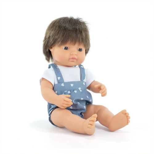 Miniland My Friends & Me Baby Doll, Brunette Boy, 15", Boxed MLE33209