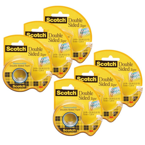 Scotch Removable Double Sided Tape, 3/4" X 200", 6 Rolls MMM238-6