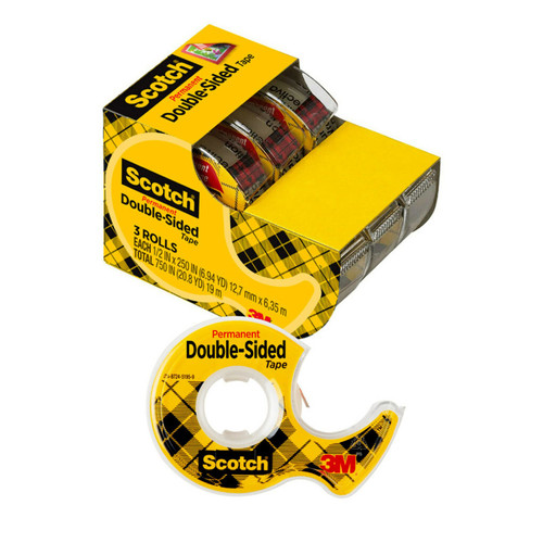 Scotch Double Sided Tape - 3 Rolls MMM3136