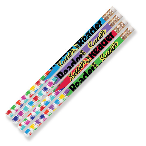 Musgrave Super Reader Motivational Pencils, 12 Per Pack, 12 Packs MUS2339D-12