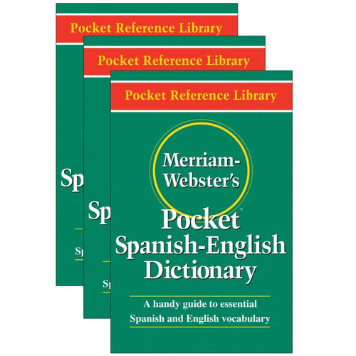 Merriam-Webster Pocket Spanish-English Dictionary, Paperback, Pack Of 3 MW-5193-3