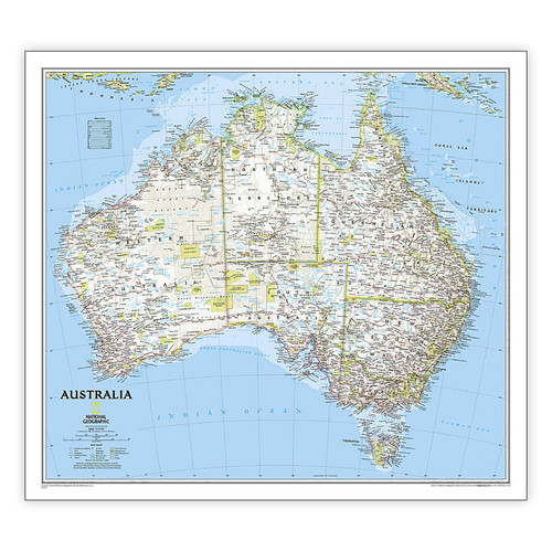 National Australia Classic Map, Laminated, 30.25" X 27" NGMRE00620146
