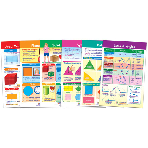 Newpath Math Bulletin Board Chart Set, Shapes & Figures, Set Of 6 NP-931502