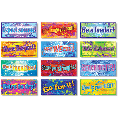 North Positive Messages Posters, 7-1/3" X 17", Set Of 12 NST3050