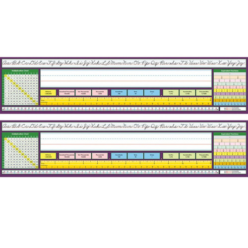 North Adhesive Intermediate Traditional Cursive Desk Plates, 17.5" X 4", 36 Per Pack, 2 Packs NST9042-2