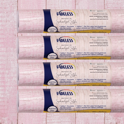 Fadeless Schoolgirl Style Bulletin Board Paper, 48" X 12', Southern Charm In Pink, 4 Rolls PAC0040148