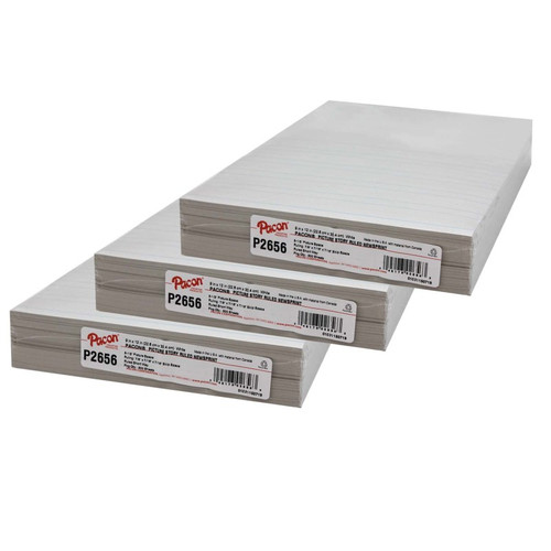 Pacon Newsprint Handwriting Paper, Picture Story, 7/8" X 7/16" X 7/16" Ruled Short, 9" X 12", 500 Sheets Per Pack, 3 Packs PAC2656-3