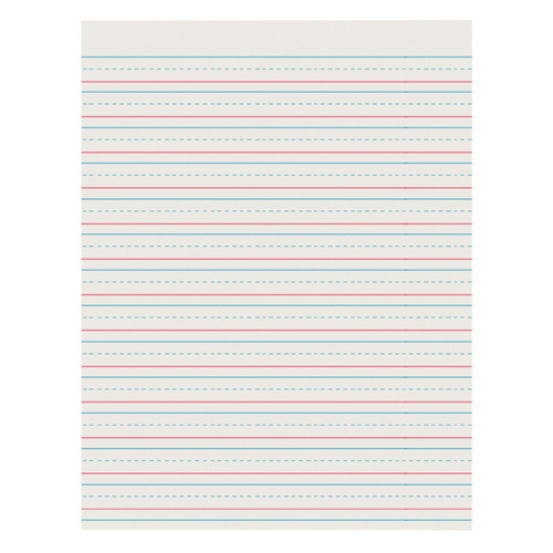 Pacon Newsprint Handwriting Paper, Skip-A-Line, Grades 2-3, 1/2" X 1/4" X 1/4" Ruled Short, 8-1/2" X 11", 500 Sheets PAC2696
