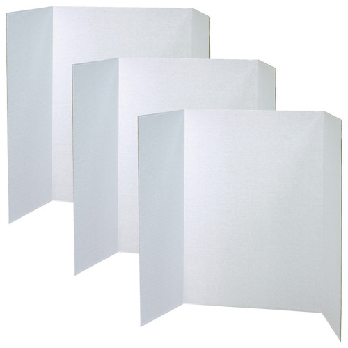 Pacon Presentation Board, White, Single Wall, 48" X 36", Pack Of 3 PAC3763-3