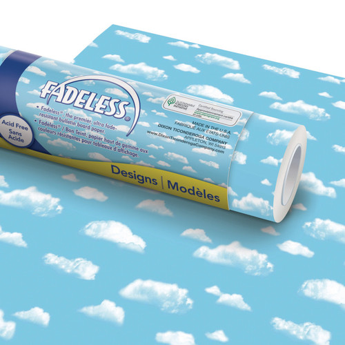 Fadeless Bulletin Board Art Paper, Clouds, 48" X 12', 4 Rolls PAC56468