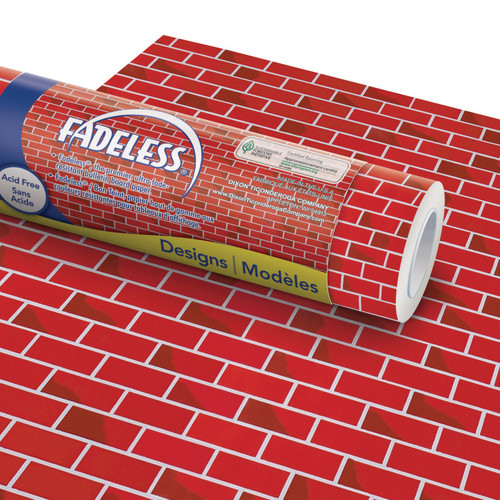 Fadeless Bulletin Board Art Paper, Tu-Tone Brick, 48" X 12', 4 Rolls PAC56478