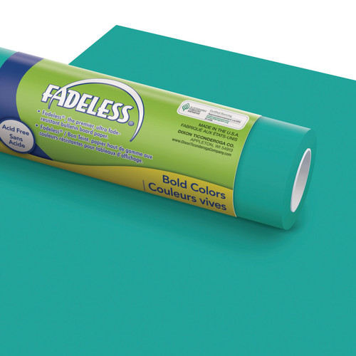 Fadeless Bulletin Board Art Paper, Teal, 48" X 12', 4 Rolls PAC57198