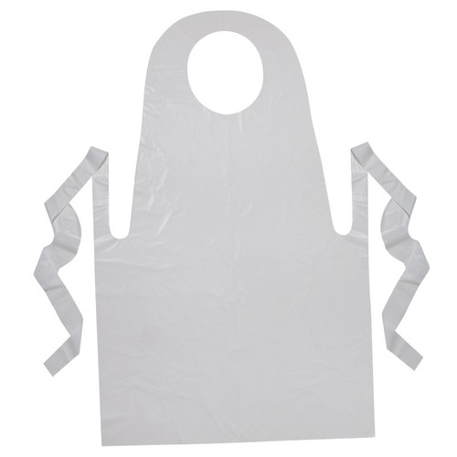 Creativity Youth Disposable Aprons, White, 24" X 35", 100 Count PAC91240