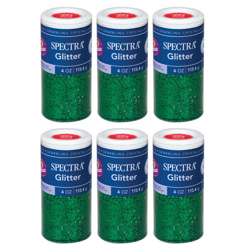 Spectra Glitter, Green, 4 Oz. Per Jar, 6 Jars PAC91660-6