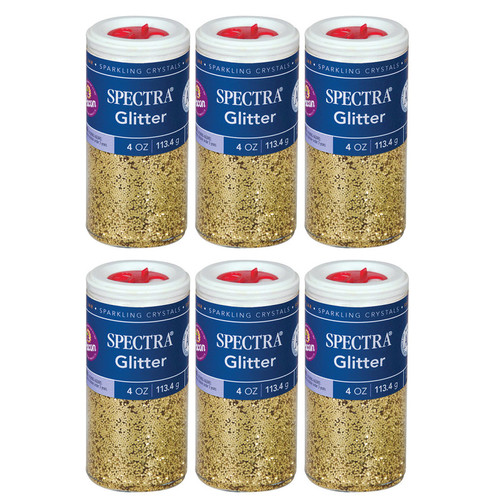 Spectra Glitter, Gold, 4 Oz. Per Jar, 6 Jars PAC91680-6