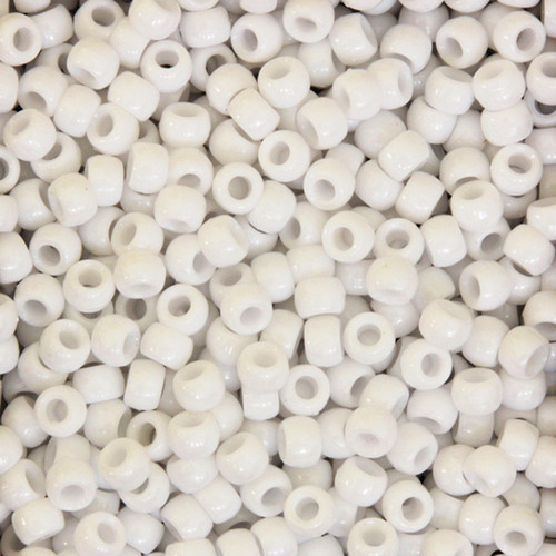 Creativity Pony Beads, White, 6 Mm X 9 Mm, 1000 Pieces PACAC355202