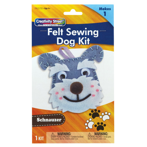 Creativity Felt Sewing Dog Kit, Schnauzer, 4.25" X 6.5" X 1", 1 Kit PACAC5700