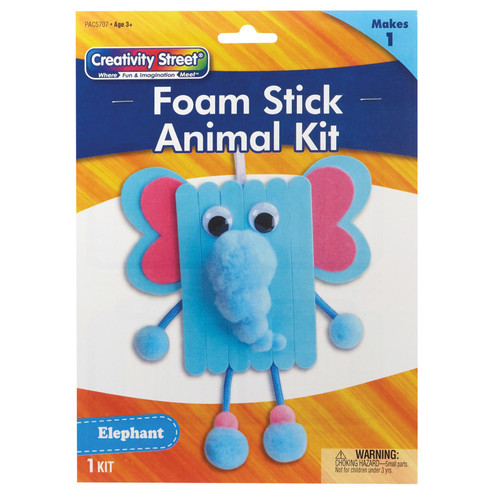 Creativity Foam Stick Animal Kit, Elephant, 7.75" X 11" X 1.25", 1 Kit PACAC5707