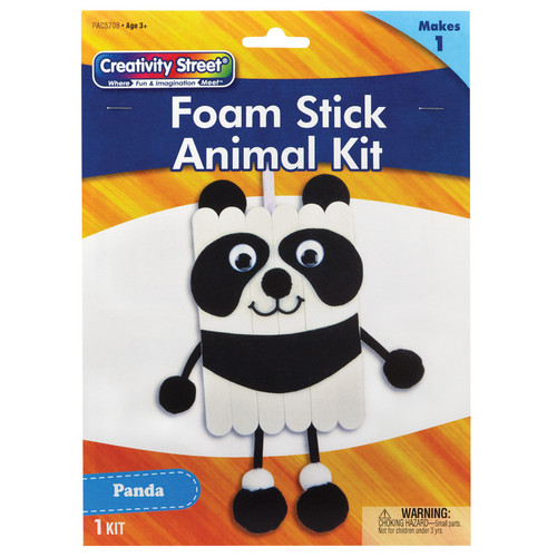 Creativity Foam Stick Animal Kit, Panda, 7" X 11.25" X 1", 1 Kit PACAC5708