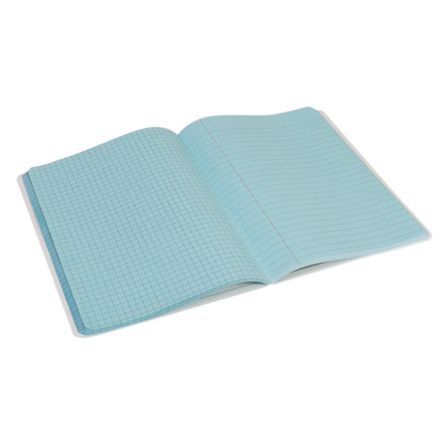 Pacon Dual Ruled Composition Book, Blue, 1/4" Grid & 3/8" Wide Ruled, 9-3/4" X 7-1/2", 100 Sheets PACMMK37160