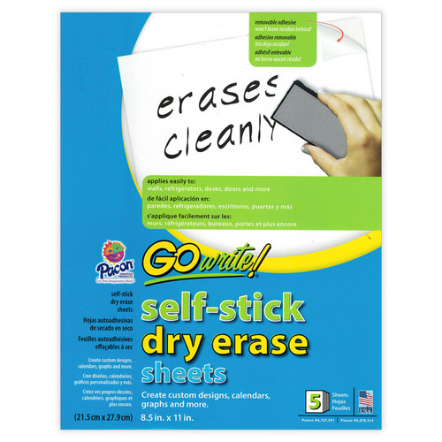 Array Dry Erase Sheets, 8.5" X 11" Plain, Pack Of 5 PACPAS8511