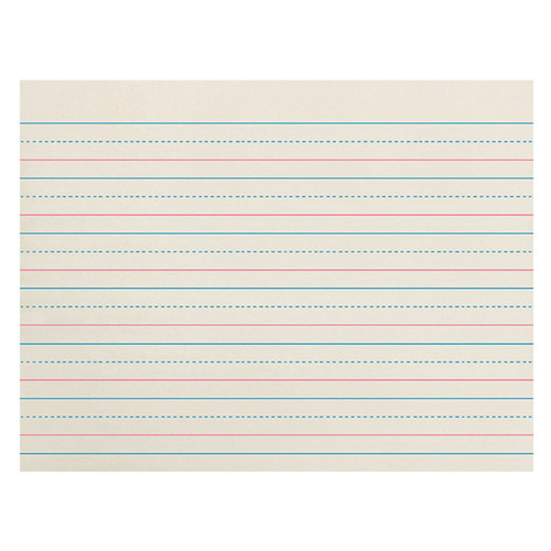 Zaner-Bloser Newsprint Handwriting Paper, Dotted Midline, Grade K, 3/4" X 3/8" X 3/8" Ruled Long, 10-1/2" X 8", 500 Sheets PACZP2609