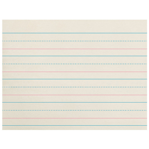 Zaner-Bloser Newsprint Handwriting Paper, Dotted Midline, Grades Pre-K & K, 1-1/8" X 9/16" X 9/16" Ruled Long, 10-1/2" X 8", 500 Sheets PACZP2610
