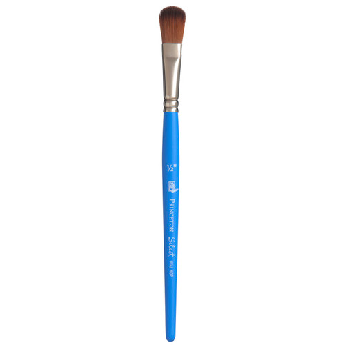 Princeton Select Artiste Oval Mop Brush, Synthetic Bristles, Short Handle Mixed Media Paintbrush, Jewel Blue, Size 1/2 Inch, 1 Count PBXP3750OM050