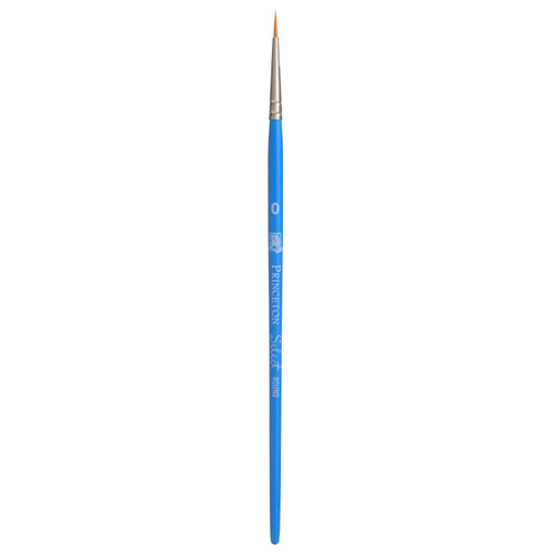 Princeton Select Artiste Round Brush, Synthetic Bristles, Short Handle Mixed Media Paintbrush, Jewel Blue, Size 0, 1 Count PBXP3750R0