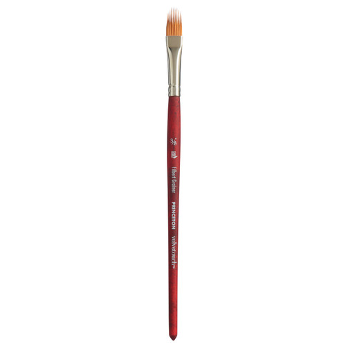 Princeton Velvetouch Filbert Grainer Brush, Synthetic Bristles, Short Handle Mixed Media Paintbrush, Scarlet, Size 3/8 Inch, 1 Count PBXP3950FG037