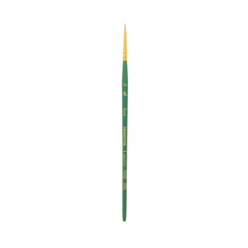 Princeton Lauren Round Brush, Synthetic Bristles, Short Handle Watercolor Paintbrush, Evergreen, Size 3/0, 1 Count PBXP4350R30