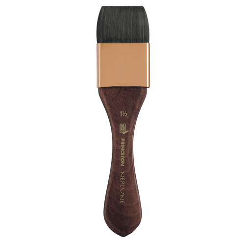 Princeton Neptune Mottler Brush, Synthetic Bristles, Short Handle Watercolor Paintbrush, Dark Wood, Size 1/2 Inch, 1 Count PBXP4750M150