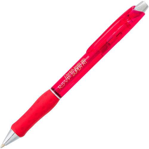 Pentel R.S.V.P. Super Rt Retractable Ballpoint Pen, Red PENBX480B