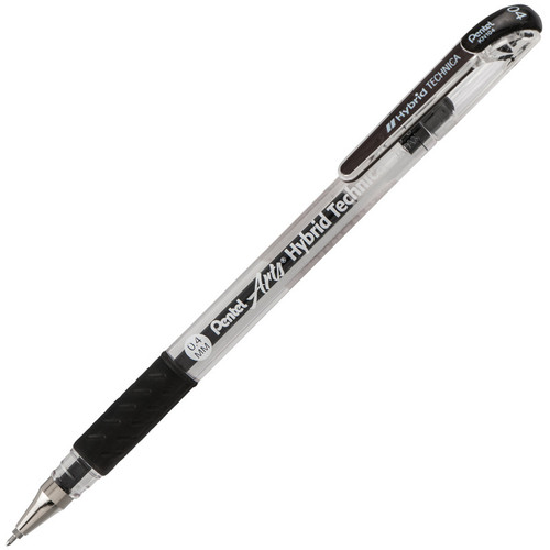 Pentel Hybrid Technica (0.4Mm) Gel Pen, Black Ink, Pack Of 12 PENKN104A