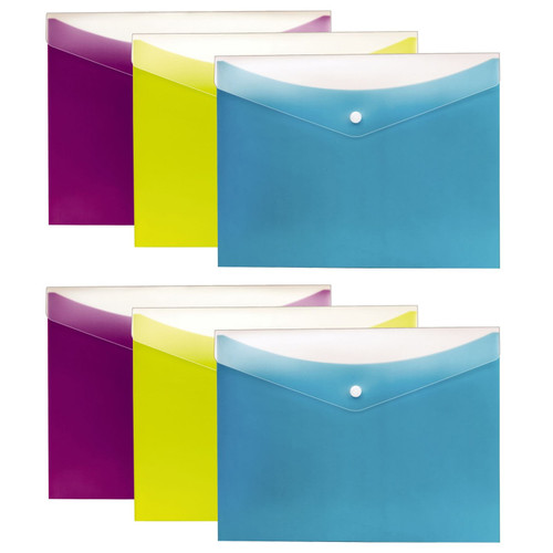Pendaflex Dual Pocket Snap Poly Envelope, Letter Size, 3 Per Pack, 2 Packs PFX95569-2