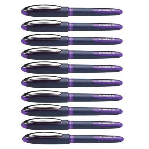 Schneider One Business Rollerball Pens, 0.6Mm, Violet, Pack Of 10 PSY183008-10