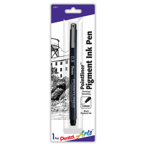 Pentel Pointliner Pen, 0.8Mm, Black Pigment Ink, 1-Pack PTAS20P8BPA