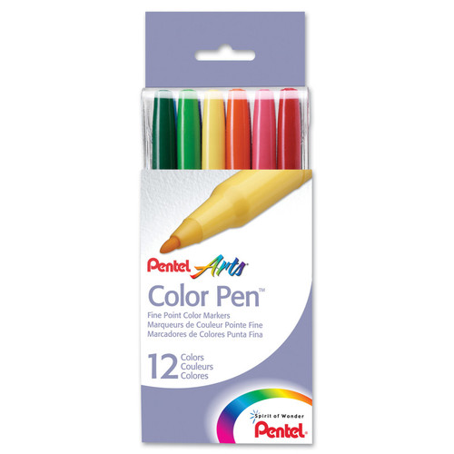 Pentel Color Pen 12-Color Set PTAS36012