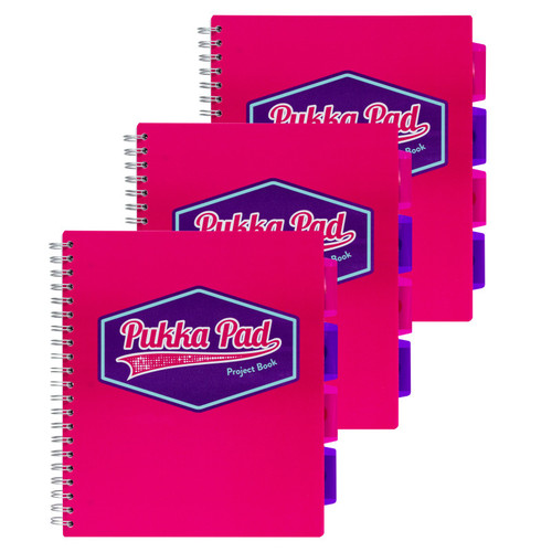 Pukka Vision Letter Size Project Book, Pink - Pack 3 PUK8866PKVIS