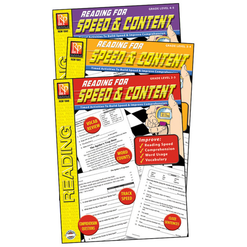 Remedia Reading For Speed & Content 3-Book Set REM1043