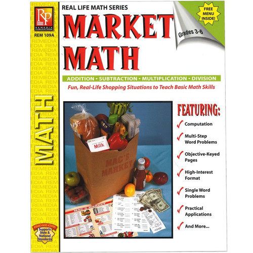 Remedia Market Math For Beginners Book, Grades 3-6 REM109A