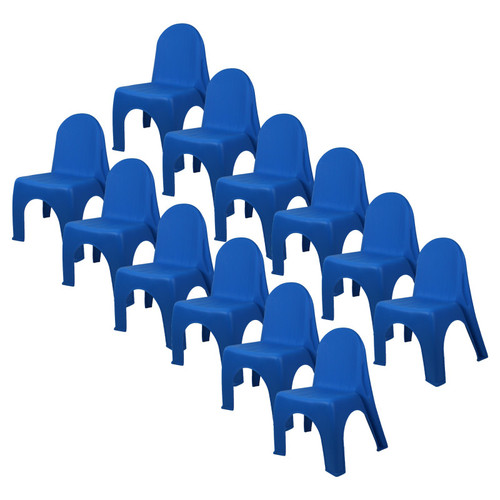 Romanoff Kid'S Stacking Chairs, Brite Blue, Pack Of 12 ROM93434