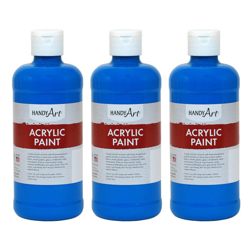 Handy Acrylic Paint 16 Oz, Cobalt Blue, Pack Of 3 RPC101055-3
