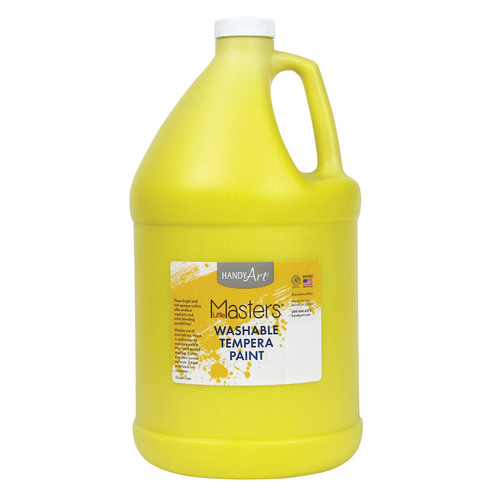 Handy Little Masters Washable Tempera Paint, Yellow, Gallon RPC214710