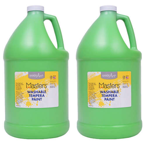 Handy Little Masters Washable Tempera Paint, Light Green, Gallon, Pack Of 2 RPC214742-2