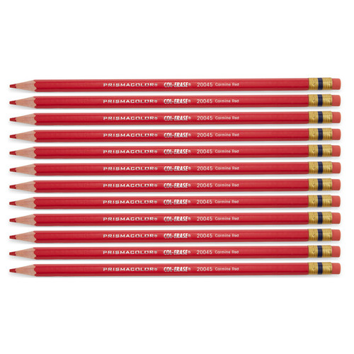 Prismacolor Col-Erase Colored Pencil, Carmine Red, Box Of 12 SAN20045BX