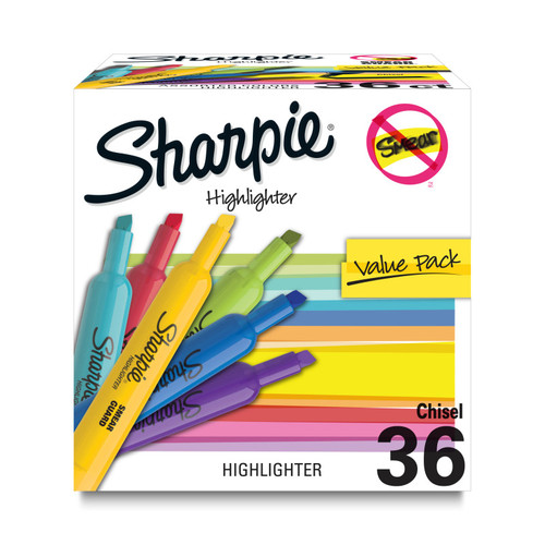 Sharpie Tank Highlighters, Assorted, Pack Of 36 SAN2157487