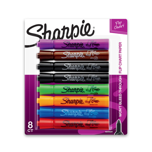 Sharpie Flip Chart Markers, Bullet Tip, Assorted Colors, 8 Count SAN22480PP